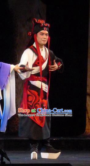 Hui Lan Ji Chinese Sichuan Opera Swordsman Apparels Costumes and Headpieces Peking Opera Wusheng Garment Martial Man Clothing