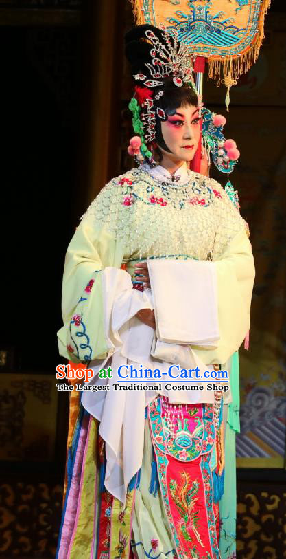 Chinese Sichuan Opera Hua Tan Garment Costumes and Hair Accessories Jiang Xiao Lou Traditional Peking Opera Young Female Dress Imperial Consort Apparels