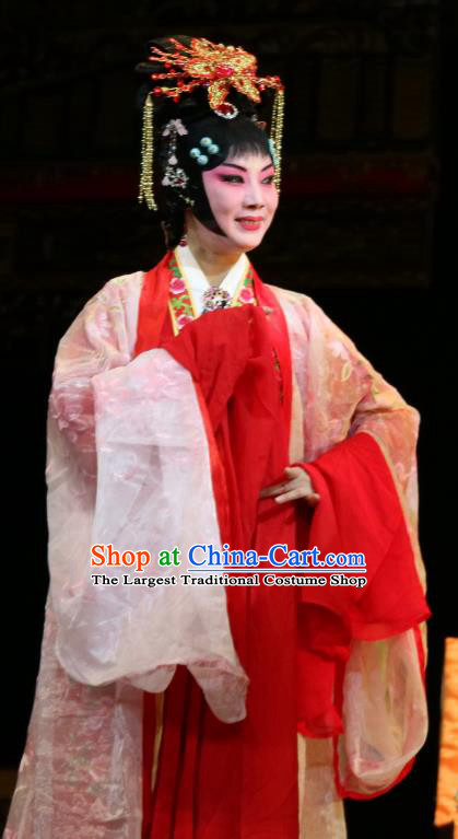Chinese Sichuan Opera Imperial Consort Garment Costumes and Hair Accessories Jiang Xiao Lou Traditional Peking Opera Young Female Dress Actress Apparels
