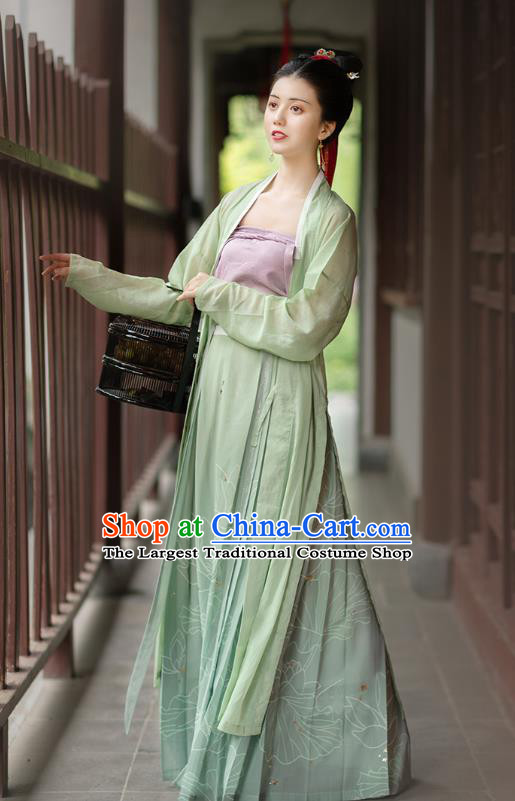 Chinese Ancient Village Lady Hanfu Dress Traditional Song Dynasty Country Women Historical Costumes