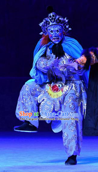 Ma Zu Chinese Peking Opera Martial Male Garment Costumes and Headwear Beijing Opera Wusheng Apparels Clothing