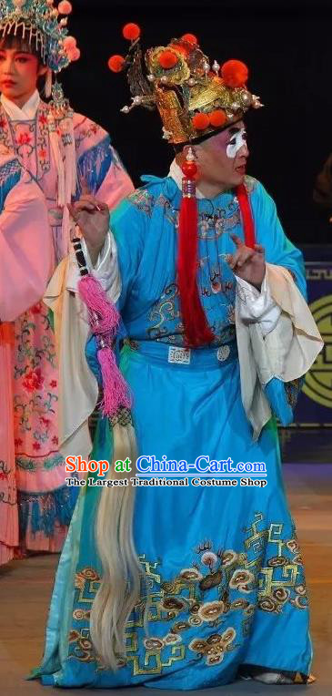 Shuang Tian Guan Chinese Sichuan Opera Eunuch Apparels Costumes and Headpieces Peking Opera Court Servant Garment Figurant Clothing