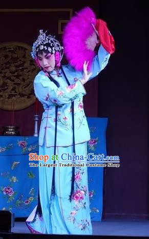 Chinese Sichuan Opera Hua Tan Wang Ruilan Garment Costumes and Hair Accessories Shuang Bai Yue Traditional Peking Opera Actress Dress Diva Apparels