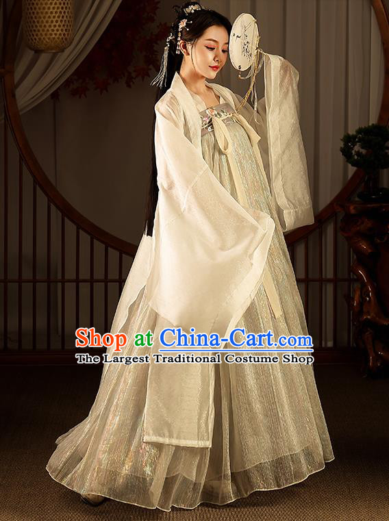 Chinese Traditional Tang Dynasty Palace Lady Hanfu Dress Garment Ancient Drama Goddess Princess Historical Costumes Complete Set