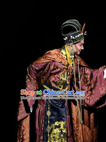 Xin Zhui Chinese Peking Opera Young Male Garment Costumes and Headwear Beijing Opera Xiaosheng Yue Apparels Clothing