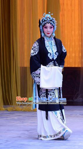 Chinese Beijing Opera Hua Tan Apparels Costumes and Headdress Da Bao Guo Er Jin Gong Traditional Peking Opera Actress Li Yanfei Dress Garment