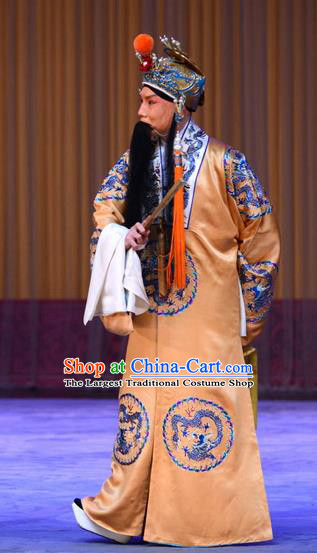 Tai Zhen Wai Zhuan Chinese Peking Opera Emperor Xuanzong Garment Costumes and Headwear Beijing Opera Elderly Male Apparels Clothing