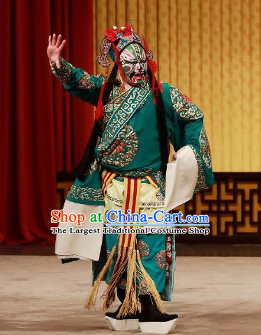 Yan Yang Tower Chinese Peking Opera Swordsman Garment Costumes and Headwear Beijing Opera Hero Xu Shiying Apparels Clothing