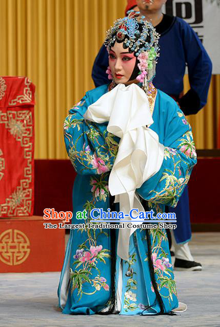 Chinese Beijing Opera Courtesan Apparels Costumes and Headdress Chen Sanliang Pa Tang Traditional Peking Opera Diva Li Shuping Dress Garment