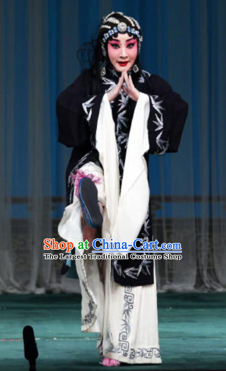 Chinese Beijing Opera Distress Female Apparels Actress Costumes and Headdress The Mirror of Fortune Traditional Peking Opera Young Mistress Dress Garment