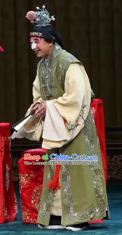 Chinese Beijing Opera Elderly Woman Apparels Costumes and Headdress You Sisters in the Red Chamber Traditional Peking Opera Old Servant Dress Garment