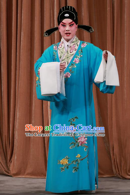 Hongqiao with the Pearl Chinese Peking Opera Scholar Bai Yong Garment Costumes and Headwear Beijing Opera Xiaosheng Apparels Young Male Clothing