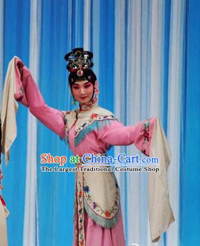 Chinese Beijing Opera Fairy Apparels Costumes and Headdress Hongqiao with the Pearl Traditional Peking Opera Xiaodan Young Lady Dress Garment