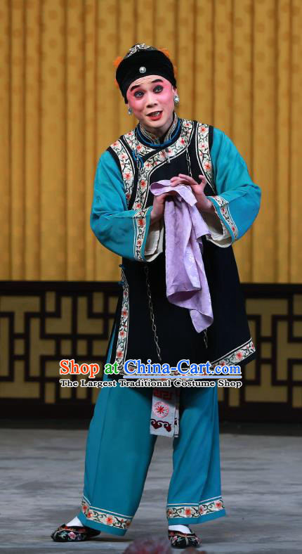 Chinese Beijing Opera Laodan Apparels Elderly Female Costumes and Headdress Fa Men Temple Traditional Peking Opera Woman Matchmaker Liu Dress Garment