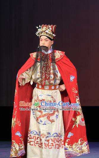Luo Yang Gong Chinese Peking Opera Monarch Garment Costumes and Headwear Beijing Opera Emperor Li Shimin Apparels Clothing