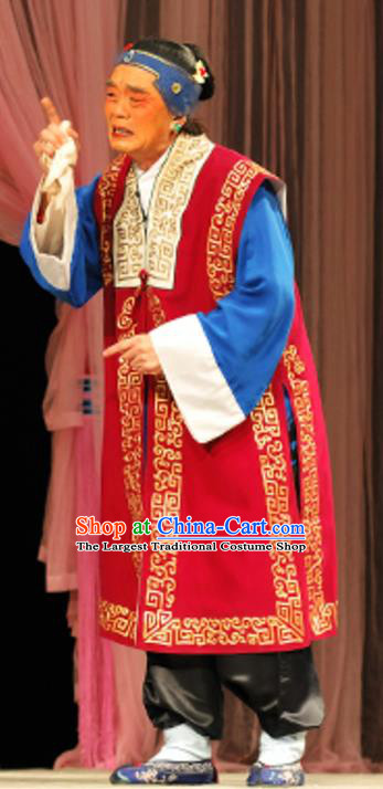 Chinese Beijing Opera Elderly Woman Apparels Costumes and Headdress Wu Long Yuan Traditional Peking Opera Laodan Dress Old Dame Yan Po Garment