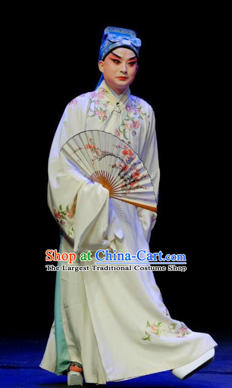Wu Long Yuan Chinese Peking Opera Niche Garment Costumes and Headwear Beijing Opera Young Male Apparels Scholar Zhang Wenyuan Clothing