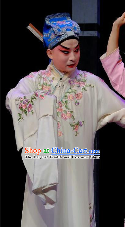 Wu Long Yuan Chinese Peking Opera Niche Garment Costumes and Headwear Beijing Opera Young Male Apparels Scholar Zhang Wenyuan Clothing
