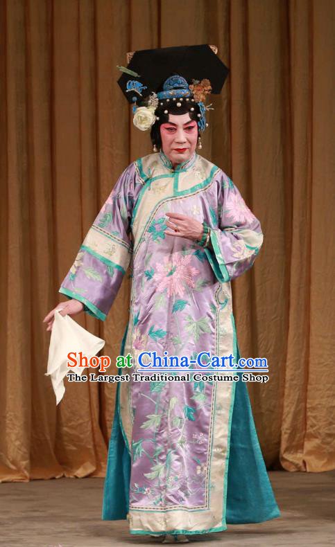 Chinese Beijing Opera Qing Dynasty Female Diva Apparels Costumes and Headdress Mei Yu Pei Traditional Peking Opera Dress Hua Tan Han Cuizhu Garment