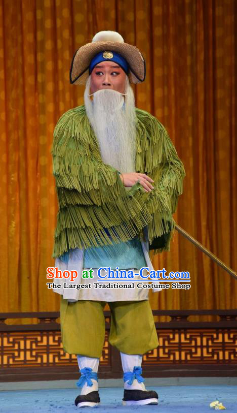 Madam White Snake Chinese Shanxi Opera Boatman Apparels Costumes and Headpieces Traditional Jin Opera Elderly Male Garment Laosheng Clothing