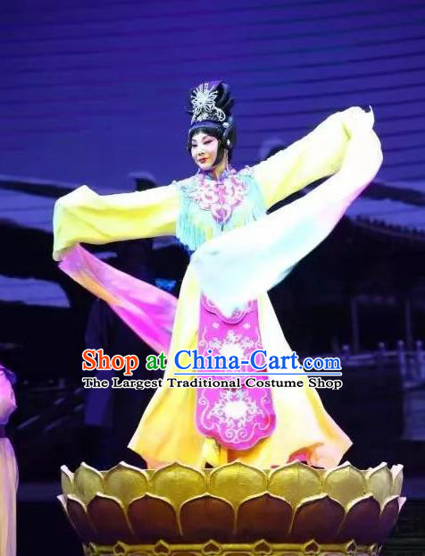 Chinese Hebei Clapper Opera Imperial Consort Shen Garment Costumes and Headdress Traditional Bangzi Opera Actress Dress Court Female Apparels