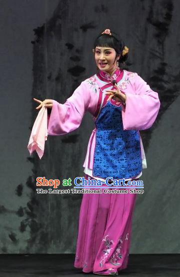 Chinese Jin Opera Young Mistress Garment Costumes and Headdress Yu Chenglong Traditional Shanxi Opera Actress Dress Civilian Female Apparels