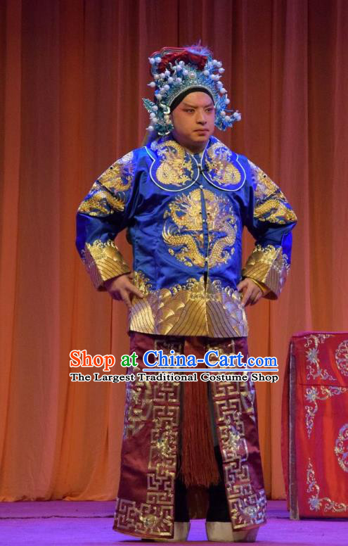 Han Yang Court Chinese Shanxi Opera Soldier Apparels Costumes and Headpieces Traditional Jin Opera Martial Male Garment Warrior Clothing