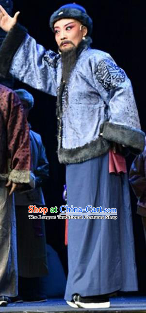 Wang Jia Da Yuan Chinese Shanxi Opera Milord Apparels Costumes and Headpieces Traditional Jin Opera Laosheng Garment Qing Dynasty Merchant Wang Chongren Clothing