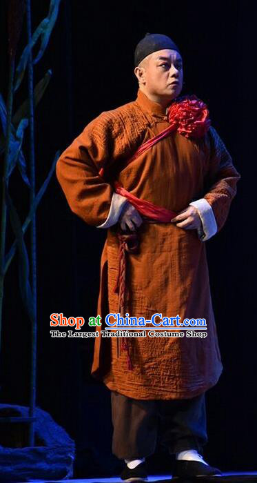 The Red Sorghum Chinese Shanxi Opera Bridegroom Apparels Costumes and Headpieces Traditional Jin Opera Young Male Garment Clothing