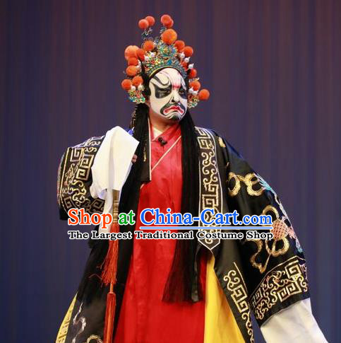 Forced Marriage Chinese Lu Opera Noble Childe Apparels Costumes and Headpieces Traditional Shandong Opera Bully Garment Martial Male Hong Yanlong Clothing