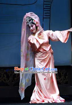 Chinese Han Opera Diva Yang Yuhuan Garment Ni Chang Chang Ge Costumes and Headdress Traditional Hubei Hanchu Opera Hua Tan Apparels Imperial Concubine Dress