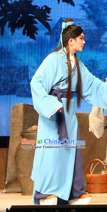 Legend of Lun Wenxu Chinese Guangdong Opera Poor Scholar Apparels Costumes and Headpieces Traditional Cantonese Opera Xiaosheng Garment Clothing