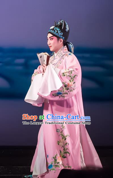 The Romance of Hairpin Chinese Guangdong Opera Poor Scholar Wang Shipeng Apparels Costumes and Headpieces Traditional Cantonese Opera Xiaosheng Garment Young Male Clothing