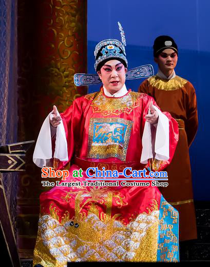 The Romance of Hairpin Chinese Guangdong Opera Xiaosheng Apparels Costumes and Headpieces Traditional Cantonese Opera Number One Scholar Garment Young Male Clothing