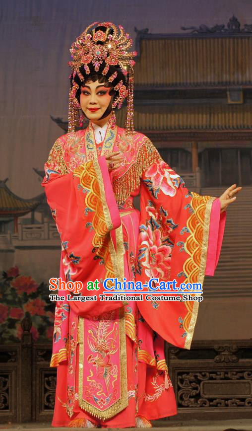 Chinese Cantonese Opera Actress Garment Diao Man Gong Zhu Gan Fu Ma Costumes and Headdress Traditional Guangdong Opera Princess Fengxia Apparels Diva Dress