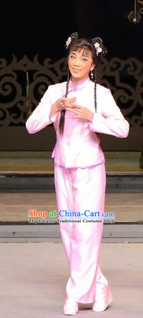 Chinese Cantonese Opera Young Lady Garment Yang Cuixi Costumes and Headdress Traditional Guangdong Opera Actress Apparels Diva Dress