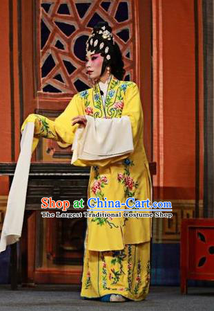 Chinese Cantonese Opera Actress Garment Costumes and Headdress Traditional Guangdong Opera Diva Apparels Young Mistress Yellow Dress