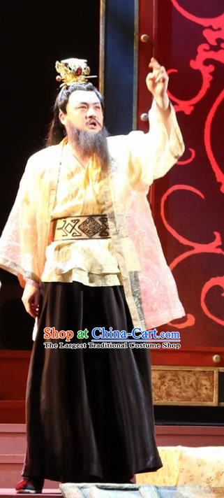 Chinese Traditional Han Dynasty Lord Zhao Tuo Clothing Stage Performance Historical Drama King of Nanyue Apparels Costumes Ancient Duke Garment and Headwear