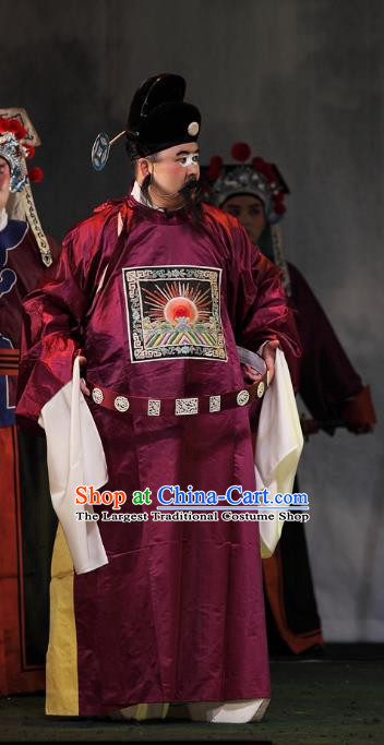 Cao Min Song Shijie Chinese Sichuan Opera Clown Apparels Costumes and Headpieces Peking Opera Highlights Laosheng Garment Official Clothing