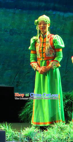 Chinese Historical Drama Yinzhan Naxi Ancient Mongolian Lady Garment Costumes Traditional Stage Show Dress Qing Dynasty Ethnic Female Apparels and Headpieces