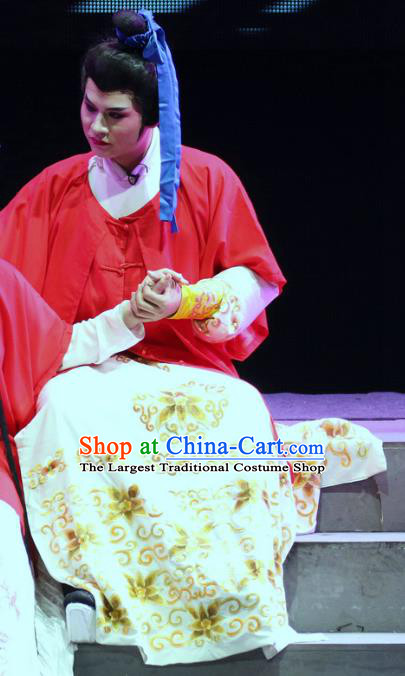 Fu Gui Rong Hua Chinese Sichuan Opera Prisoner Apparels Costumes and Headpieces Peking Opera Highlights Xiaosheng Garment Prince Hao Tian Clothing