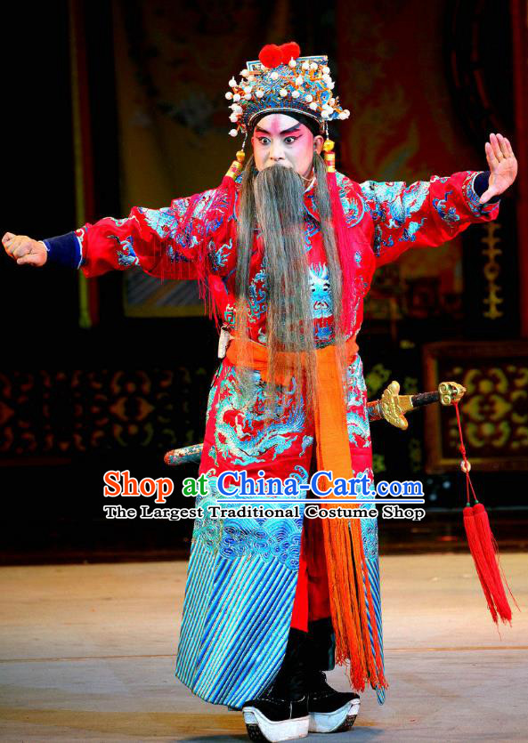 Ji Xin Kuang Chu Chinese Sichuan Opera Swordsman Apparels Costumes and Headpieces Peking Opera Highlights Martial Male Garment General Ji Xin Clothing