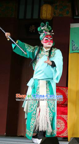 Farewell Jing Niang Chinese Sichuan Opera Wusheng Apparels Costumes and Headpieces Peking Opera Highlights Swordsman Zhao Kuangyin Garment Clothing