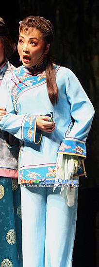 Chinese Sichuan Highlights Opera Village Girl Jin Zi Garment Costumes and Headdress Traditional Peking Opera Actress Dress Young Lady Apparels