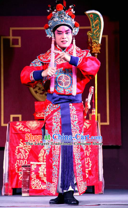 Pan Diao Chinese Sichuan Opera Martial Male Apparels Costumes and Headpieces Peking Opera Highlights Wusheng Garment Lv Bu Clothing