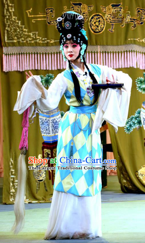 Chinese Sichuan Highlights Opera Taoist Nun Chen Miaochang Garment Costumes and Headdress Traditional Peking Opera Actress Dress Young Beauty Apparels