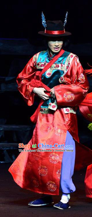 Jin Zi Chinese Sichuan Opera Bridegroom Apparels Costumes and Headpieces Peking Opera Highlights Young Male Garment Childe Jiao Daxing Clothing