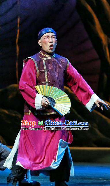 Cang Sheng Zai Shang Chinese Sichuan Opera Clown Apparels Costumes and Headpieces Peking Opera Highlights Landlord Garment Squire Clothing