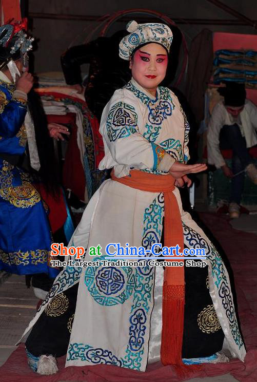 Loyal To Imperial Family Chinese Bangzi Opera Takefu Apparels Costumes and Headpieces Traditional Shanxi Clapper Opera Wusheng Garment Martial Male Clothing