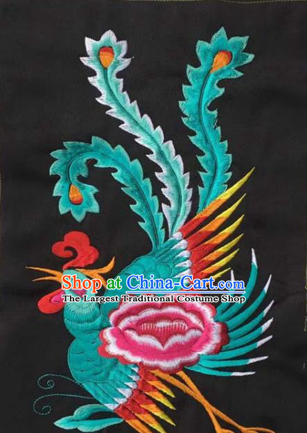 Chinese Traditional Embroidered Phoenix Peony Patch Decoration Embroidery Applique Craft Embroidered Accessories